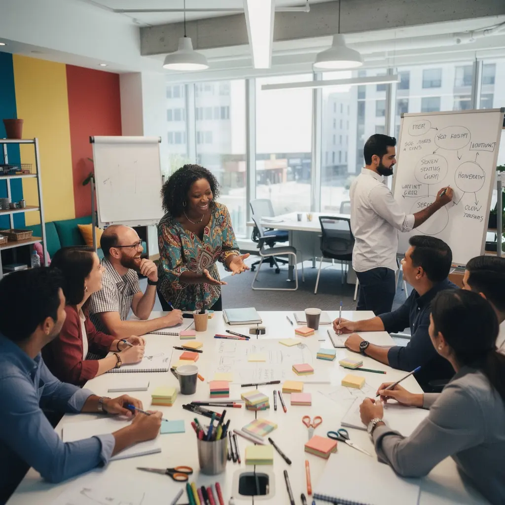 Przestronny hol z jasnym oświetleniem i elegancką recepcją.